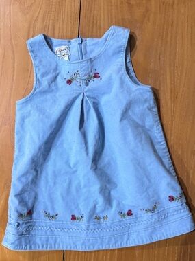 Talbots Light Blue Corduroy Embroidered dress 18 month